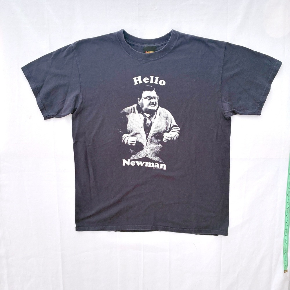 Y2K Seinfeld Graphic‎ T-Shirt Mens Large Navy Hello Newman Ripple Junction